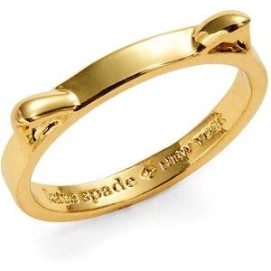 Kate Spade Out of the Bag cat ears ring, gold tone. Sz 5.